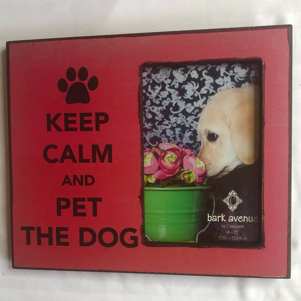 Concepts Bark Avenue Pet Red Keep Calm and Pet The Dog picture Frame - Picture 2 of 8